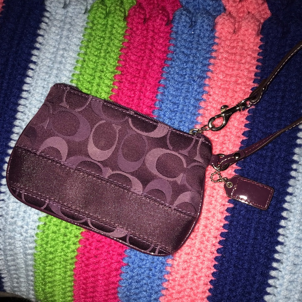 Purple coach wristlet